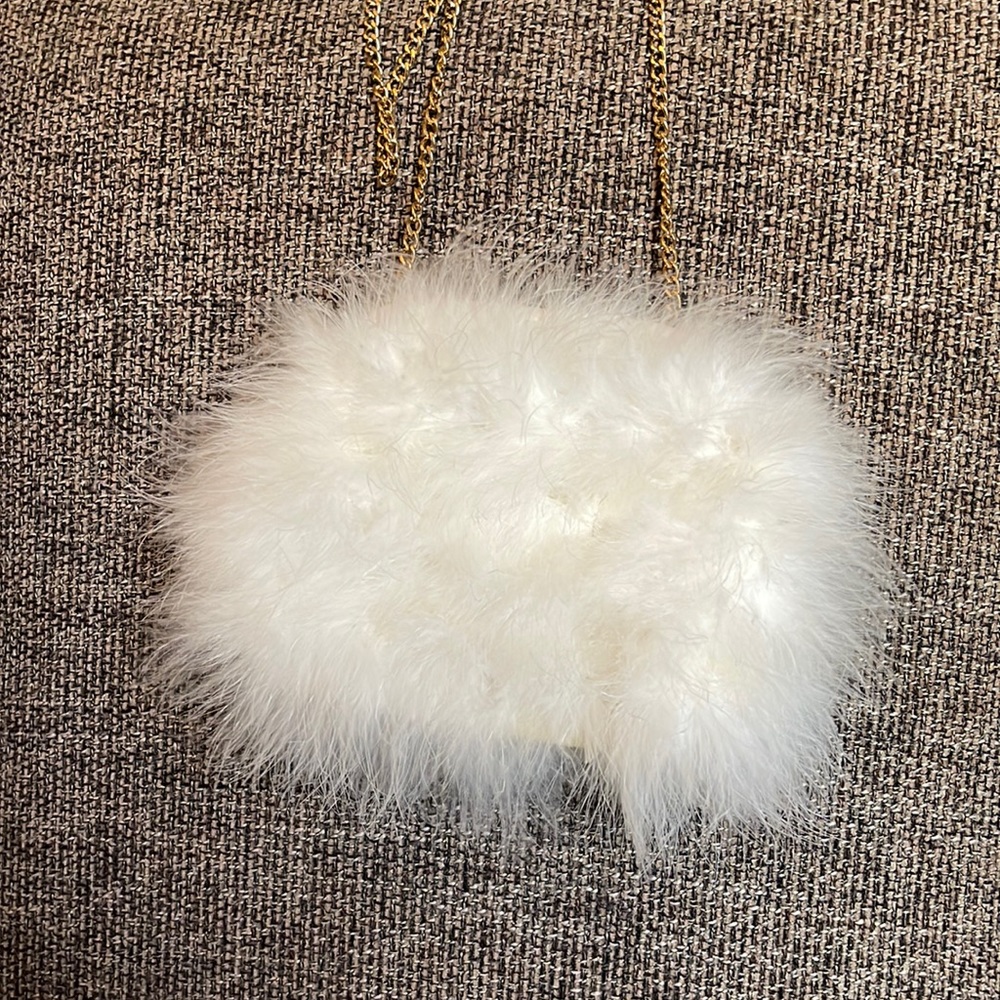 Mini white bag with gold strap